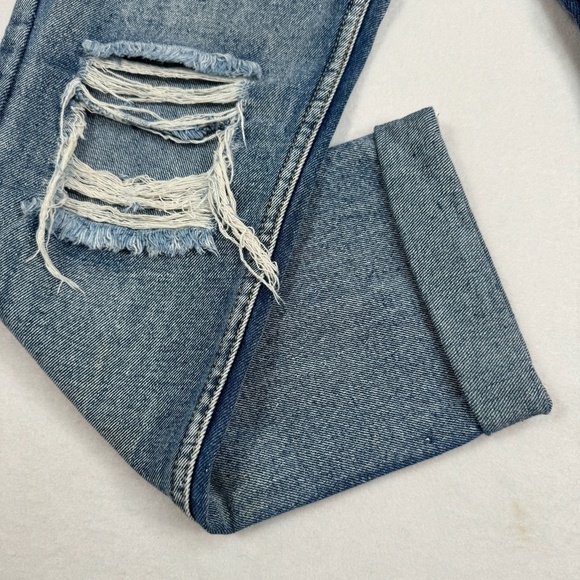 Nasty Gal Rolled Cuff Straight Leg Jeans Womens Size 6 High Rise Medium Wash - Picture 14 of 16